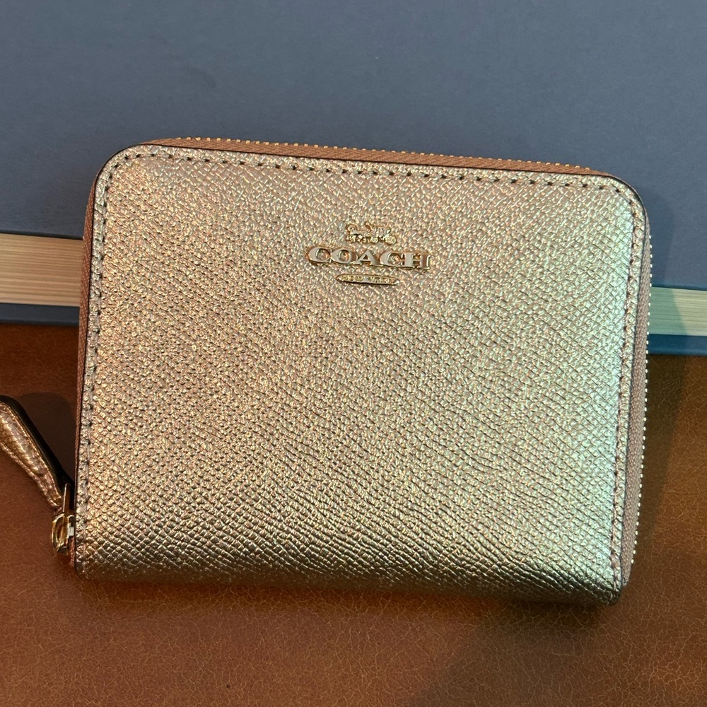 Coach Gold Key & Card Holder F29444 NWT Metallic Rose Gold